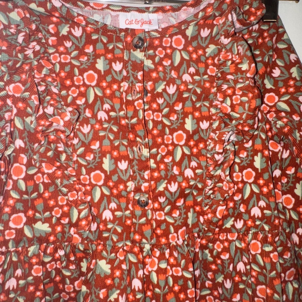 Cat & Jack Orange White A-Line Dress